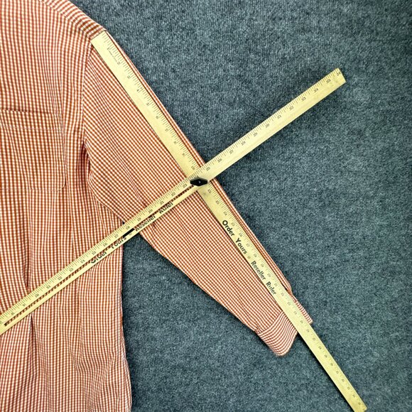 **SOLD**Johnnie O Shirt Mens Large Orange White Button Down Gingham - Picture 13 of 16